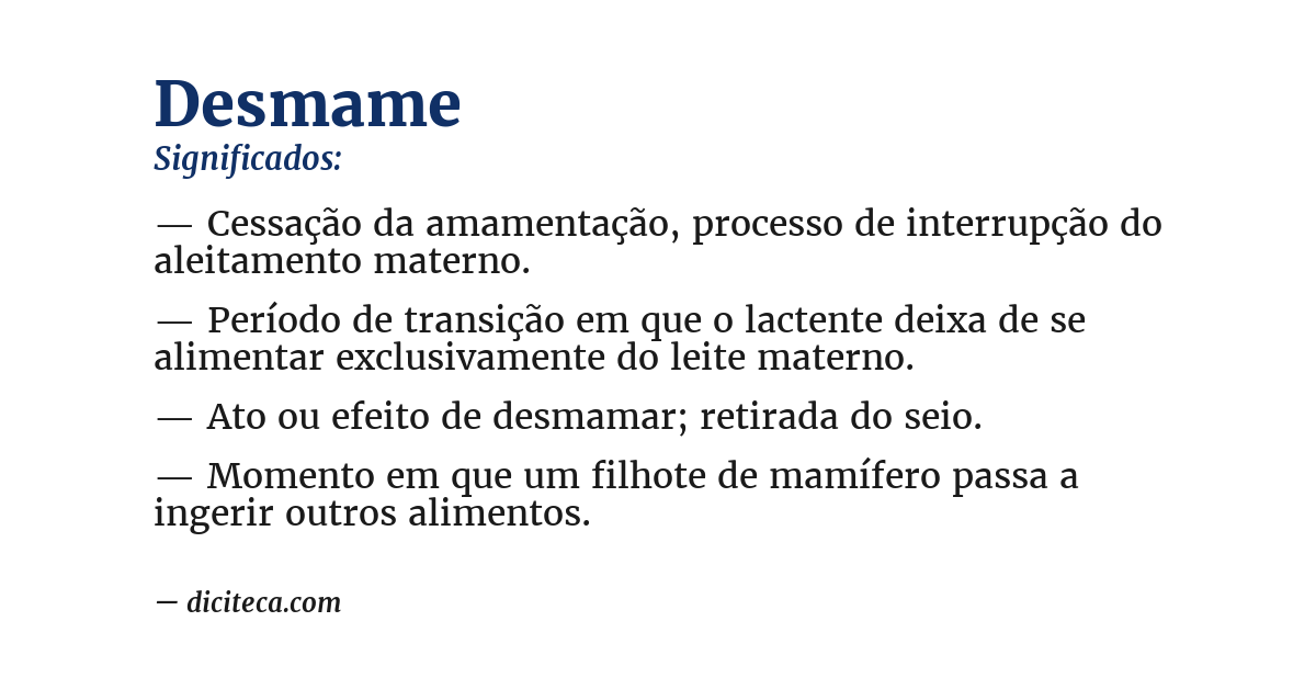 Significado de desmame