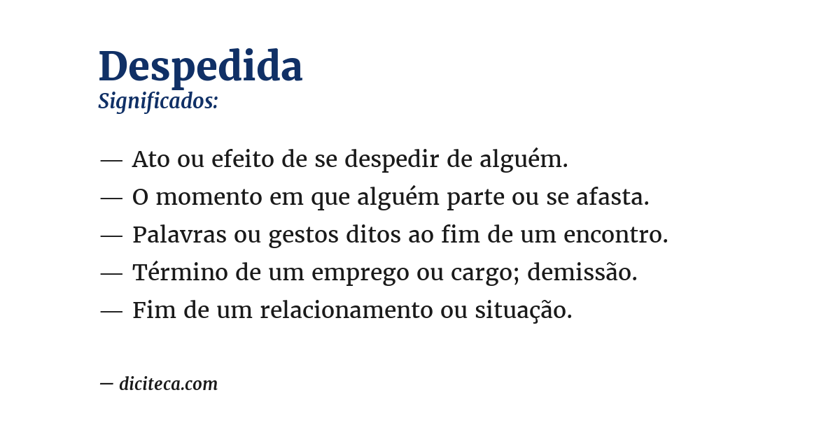 Significado de despedida
