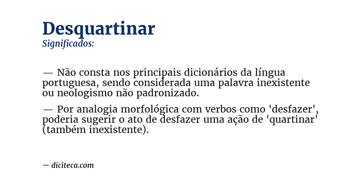 Significado de desquartinar
