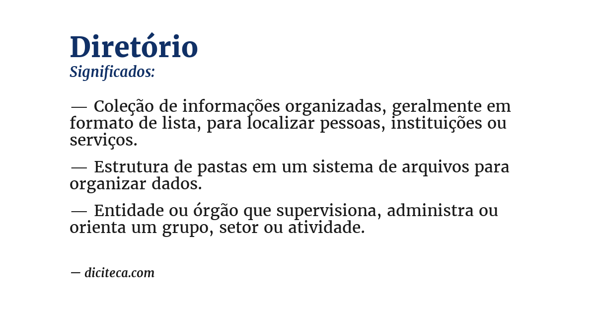 Significado de diretório