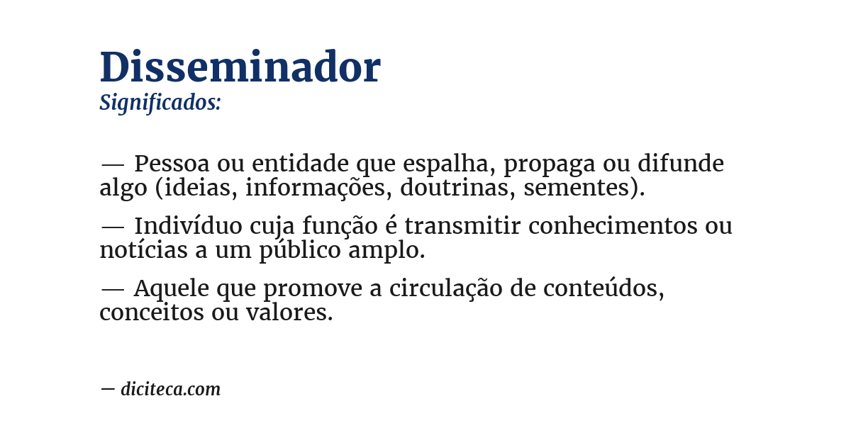 Significado de disseminador