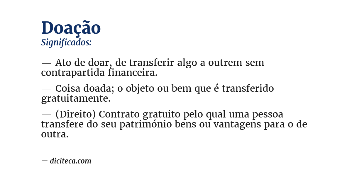 Significado de doação
