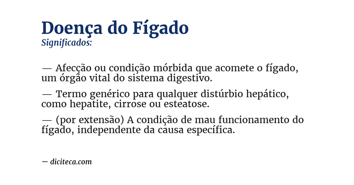 Significado de doença do fígado