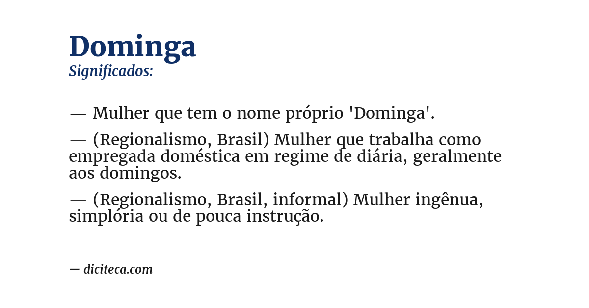 Significado de dominga