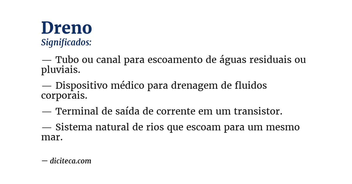 Significado de dreno