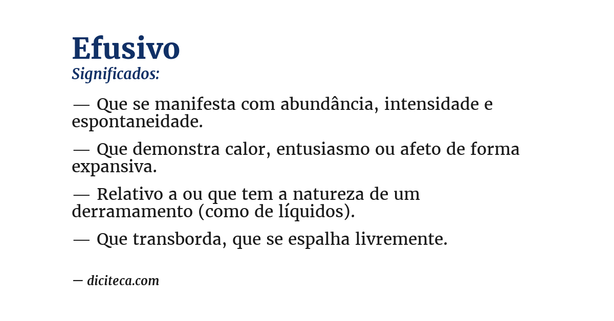 Significado de efusivo