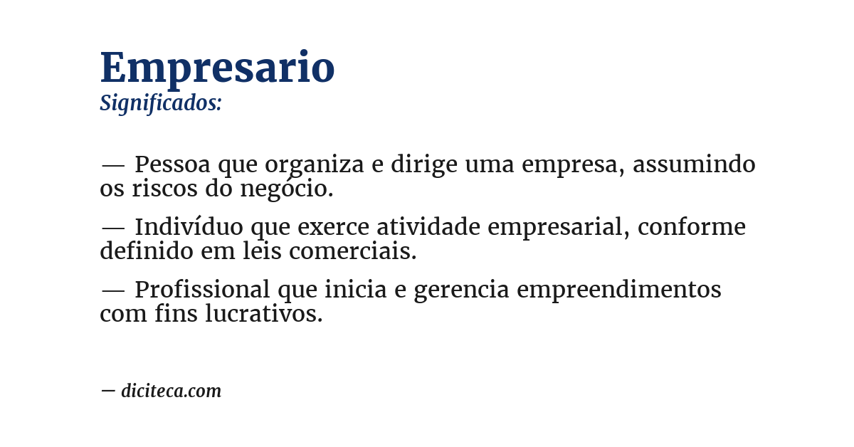 Significado de empresario