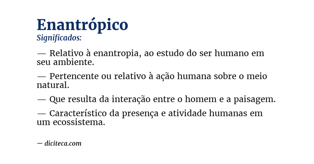 Significado de enantrópico