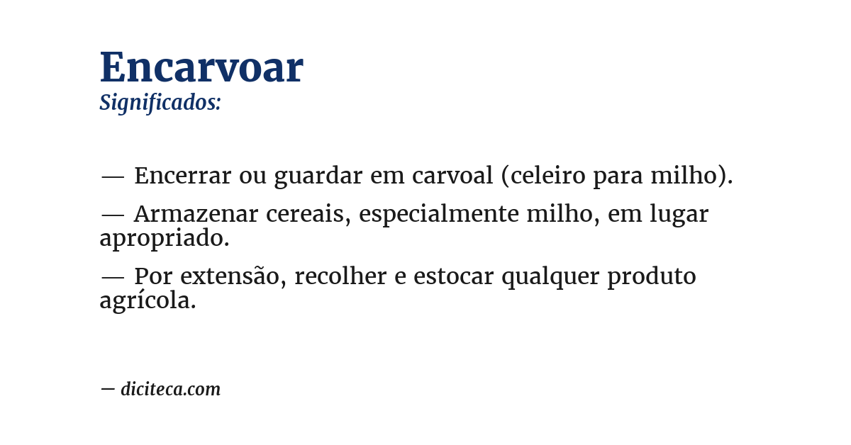 Significado de encarvoar