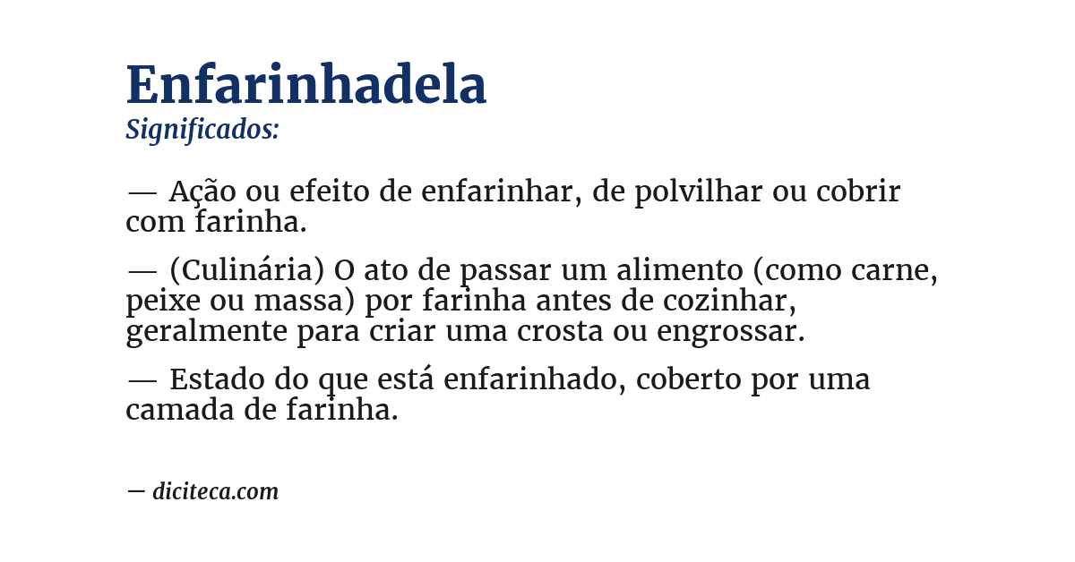 Significado de enfarinhadela
