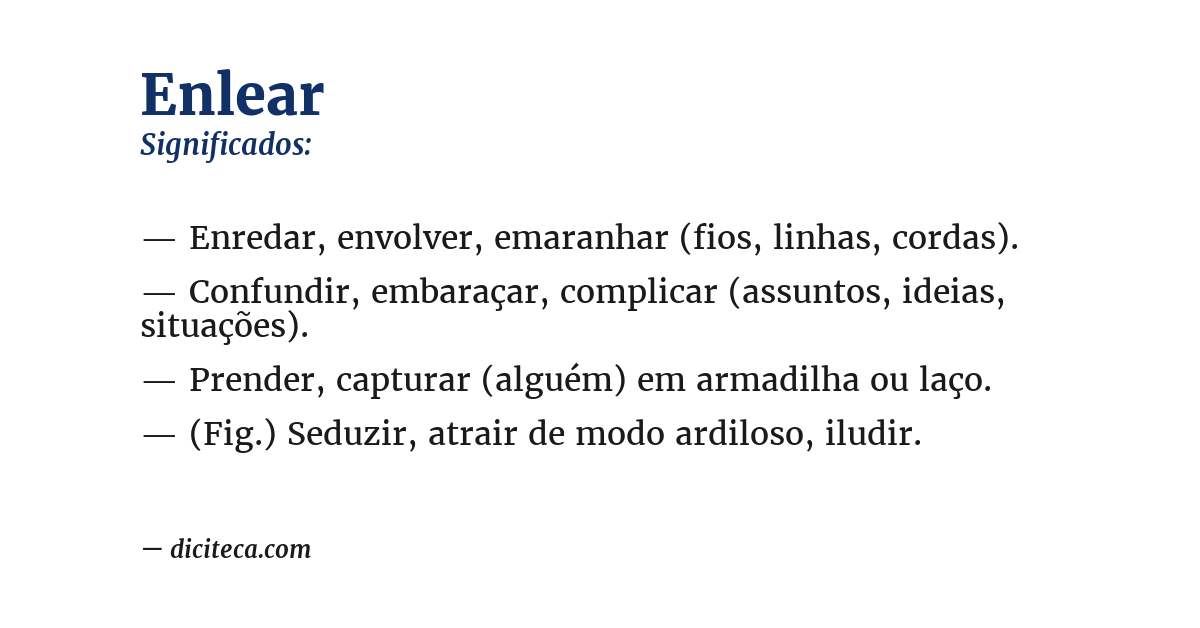 Significado de enlear
