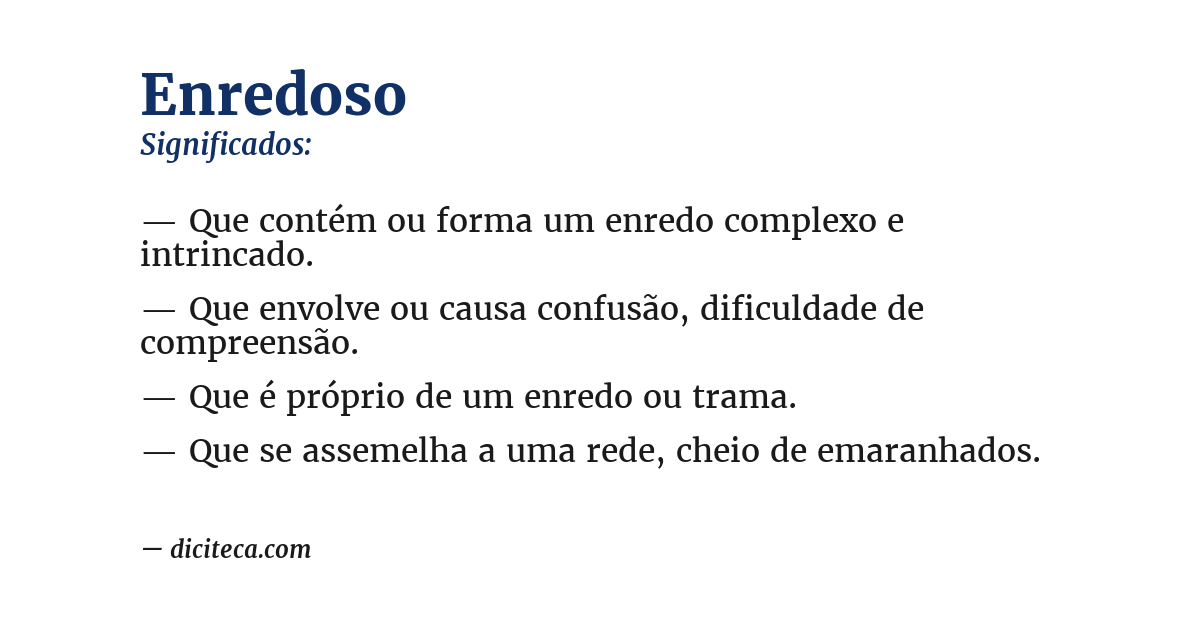 Significado de enredoso