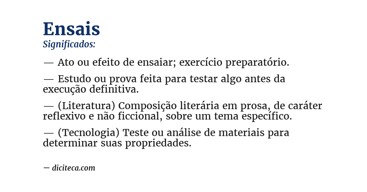 Significado de ensais