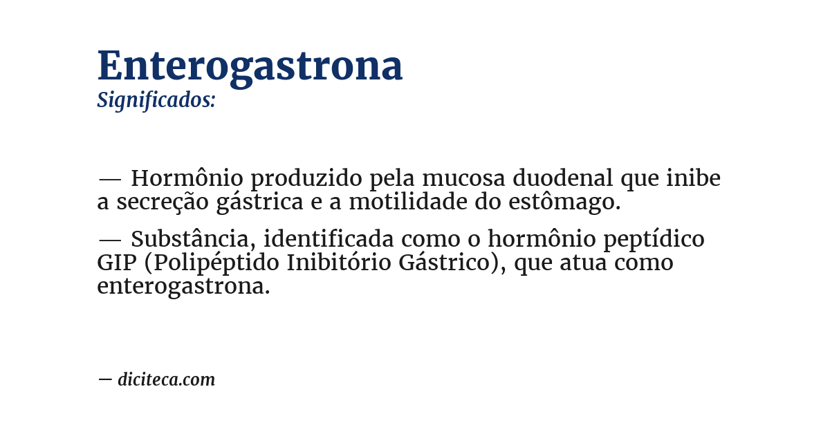 Significado de enterogastrona