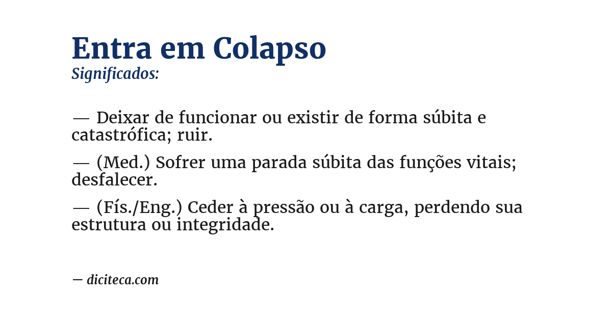 Significado de entra em colapso