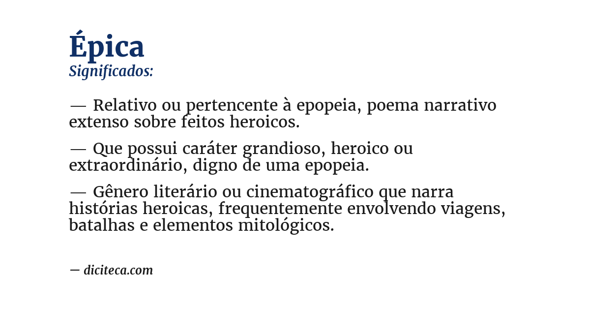 Significado de épica