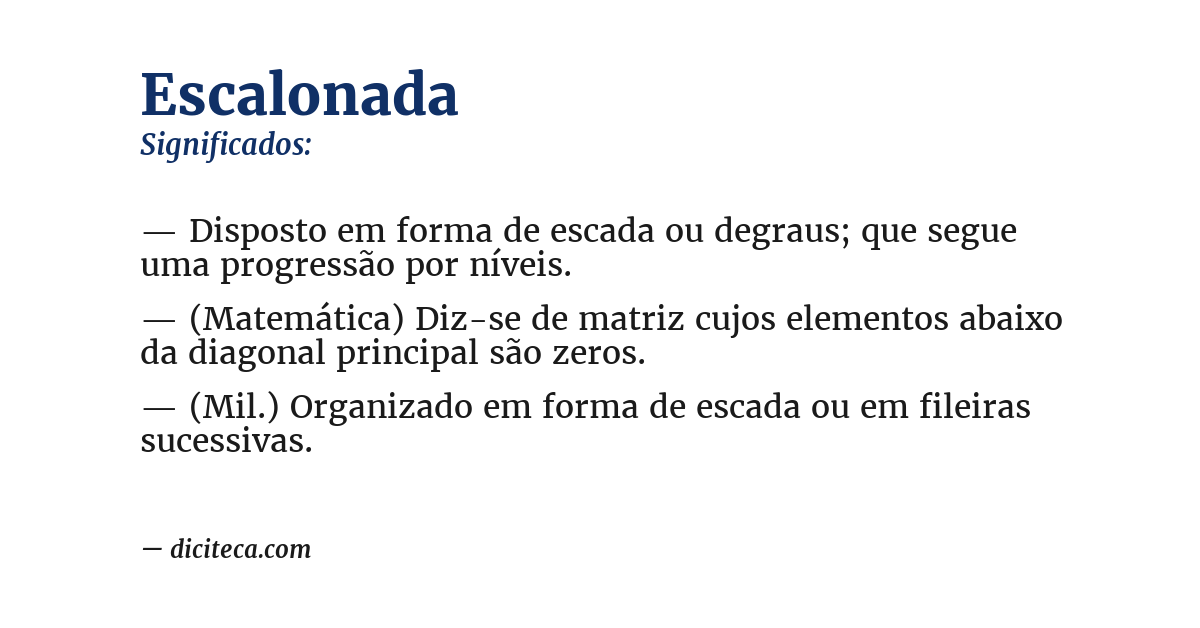Significado de escalonada