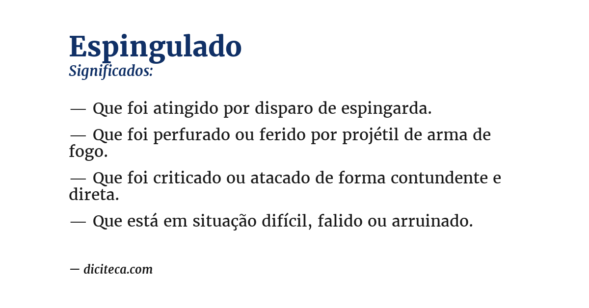 Significado de espingulado