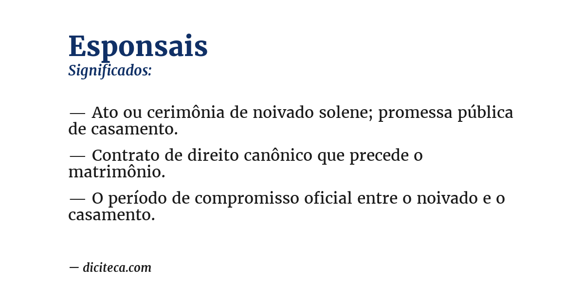 Significado de esponsais