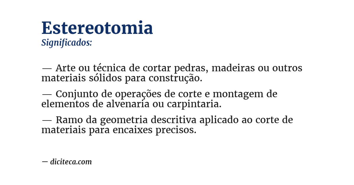 Significado de estereotomia