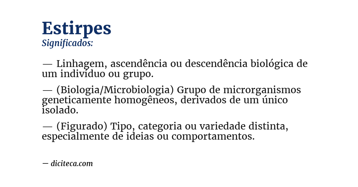 Significado de estirpes