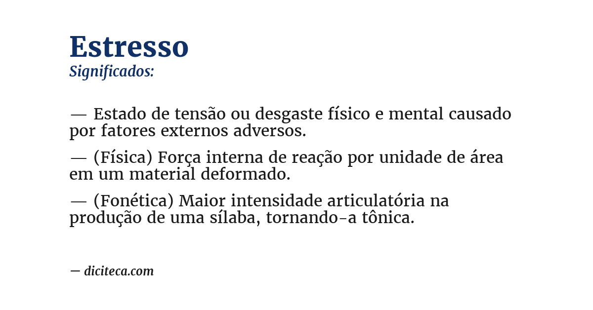 Significado de estresso