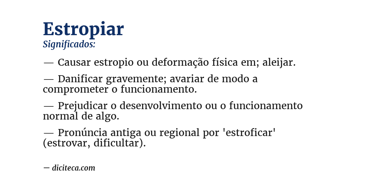 Significado de estropiar