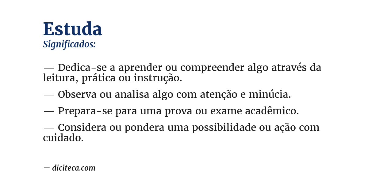 Significado de estuda