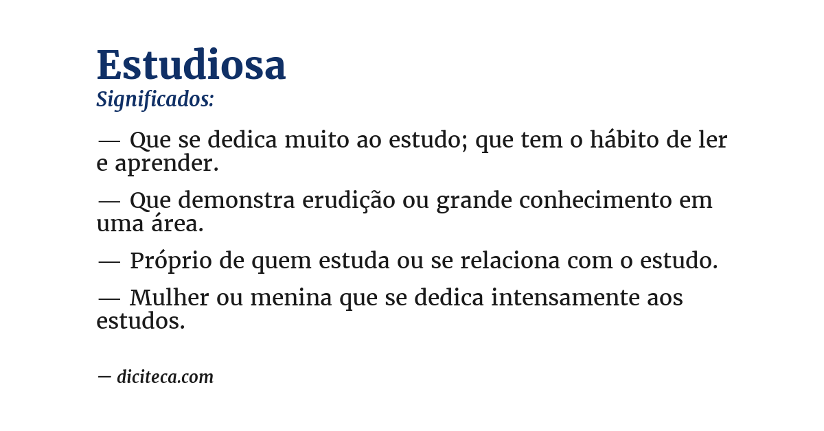 Significado de estudiosa