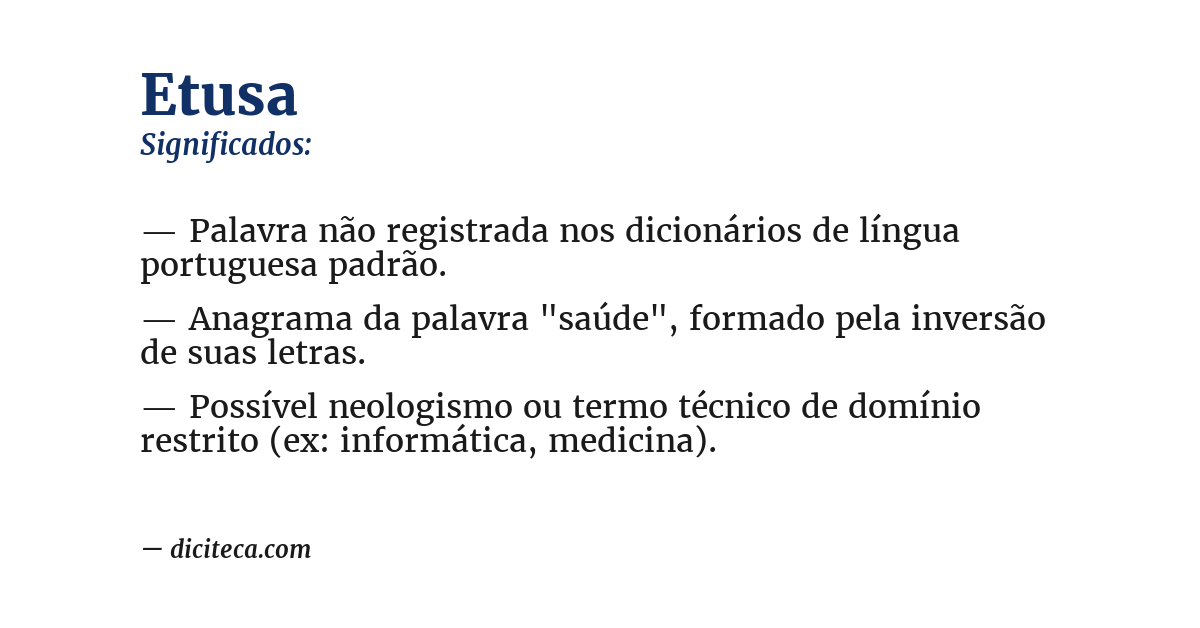 Significado de etusa