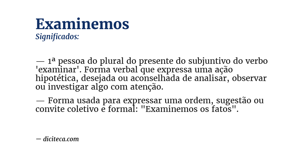 Significado de examinemos