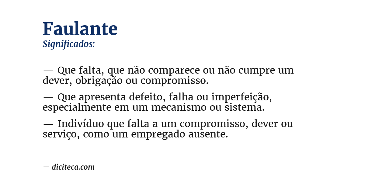 Significado de faulante
