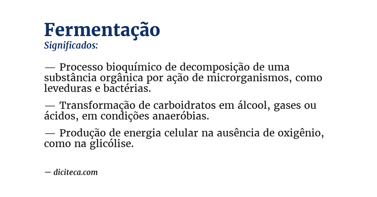 Significado de fermentação