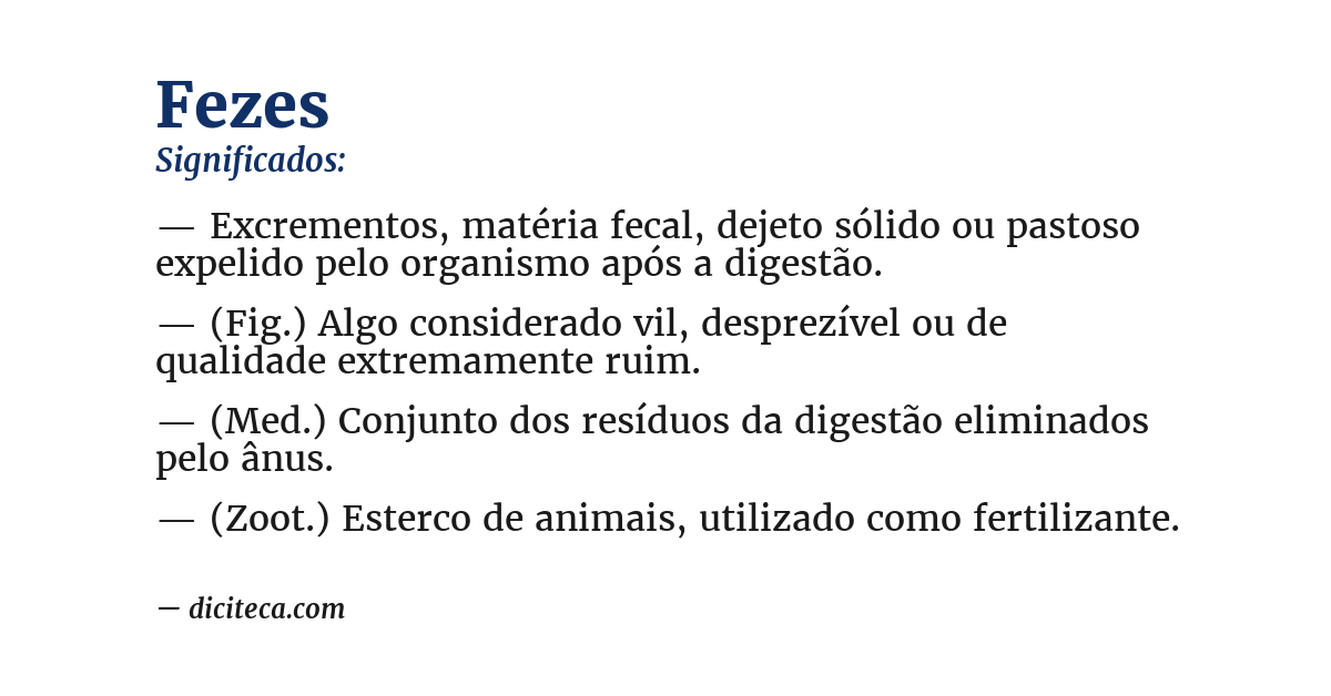 Significado de fezes