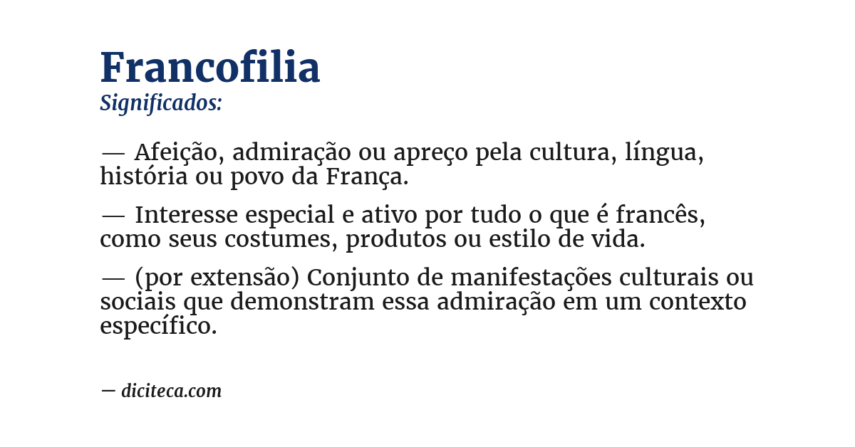 Significado de francofilia