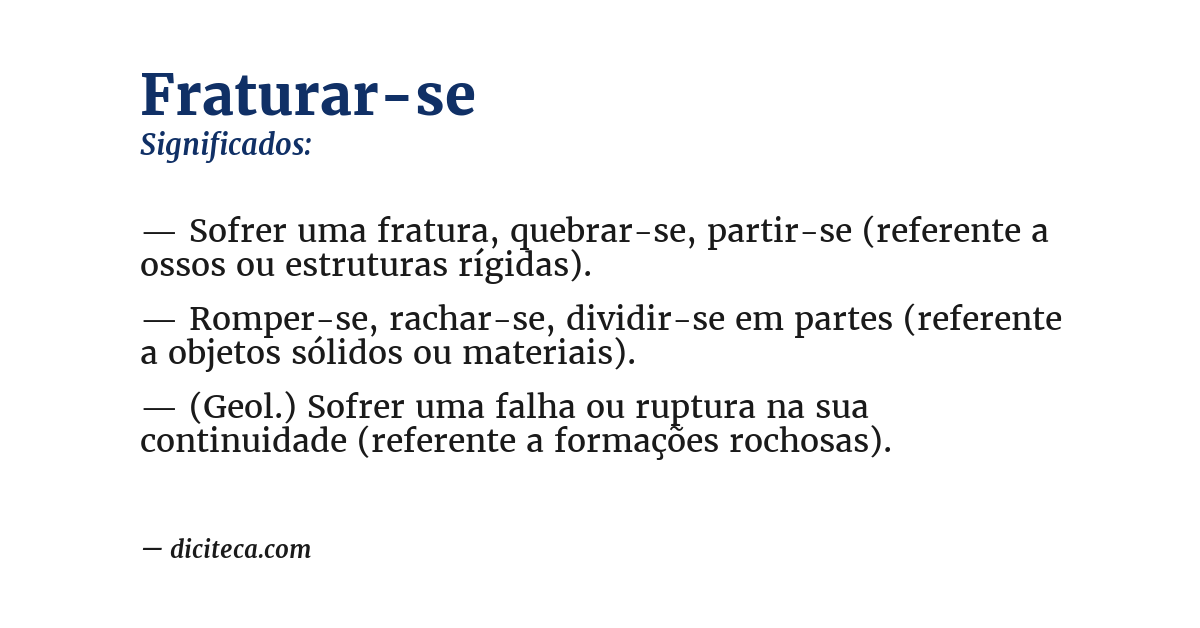 Significado de fraturar-se