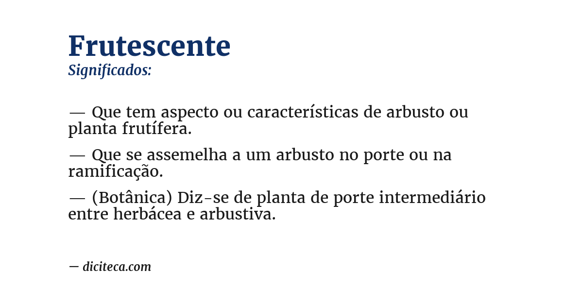 Significado de frutescente