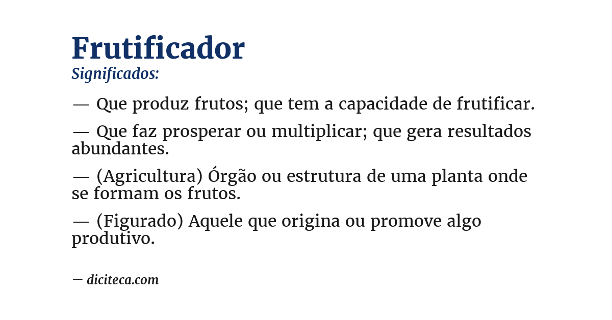 Significado de frutificador