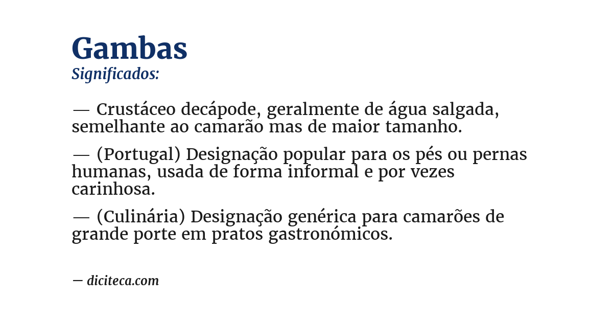 Significado de gambas
