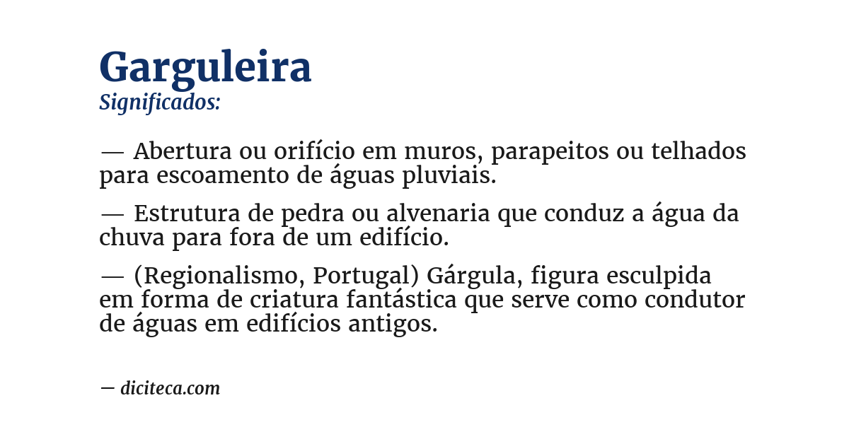 Significado de garguleira