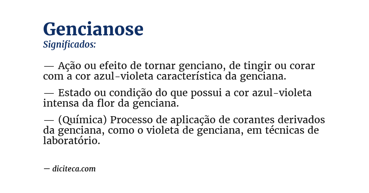 Significado de gencianose