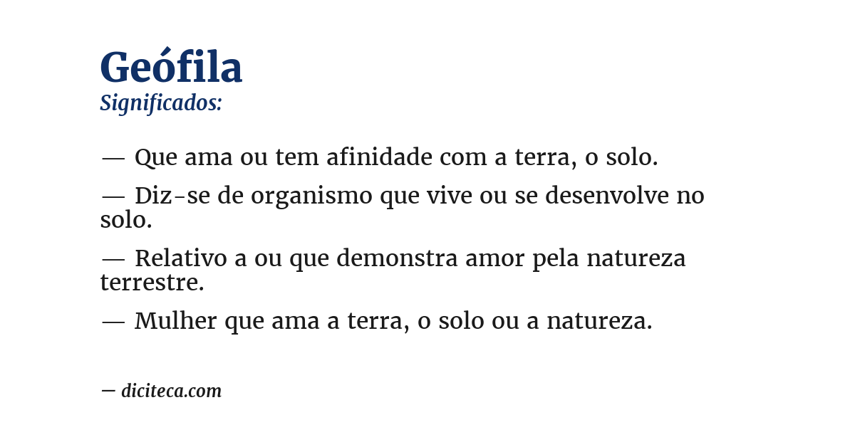 Significado de geófila