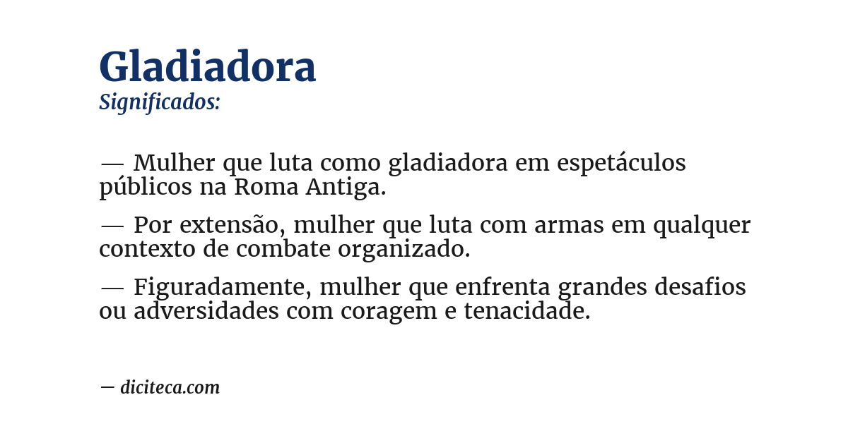 Significado de gladiadora