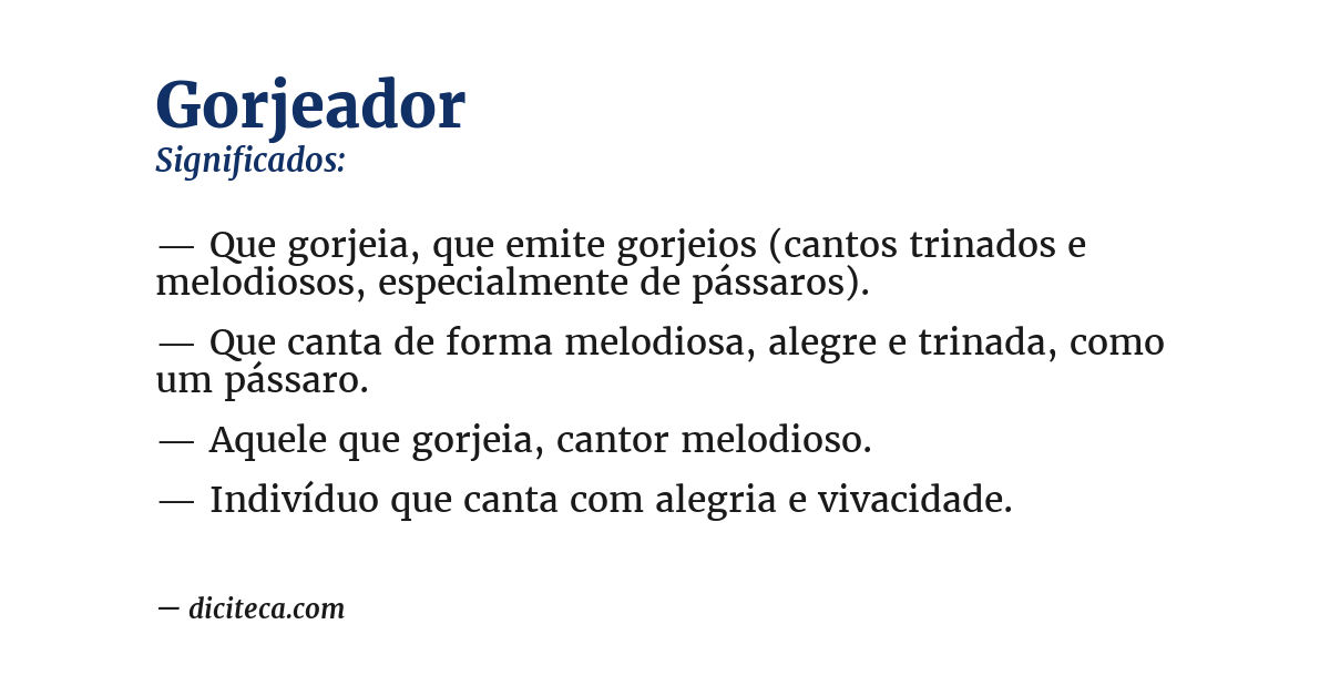 Significado de gorjeador