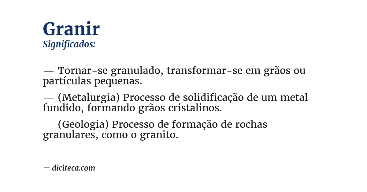 Significado de granir