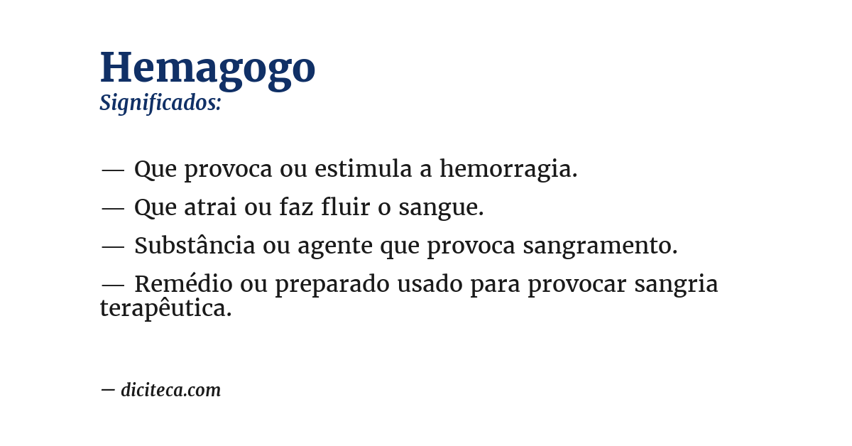 Significado de hemagogo