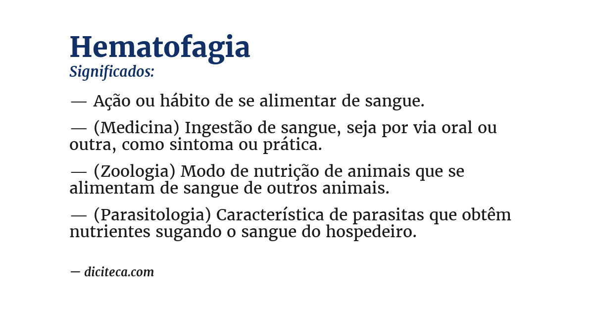 Significado de hematofagia