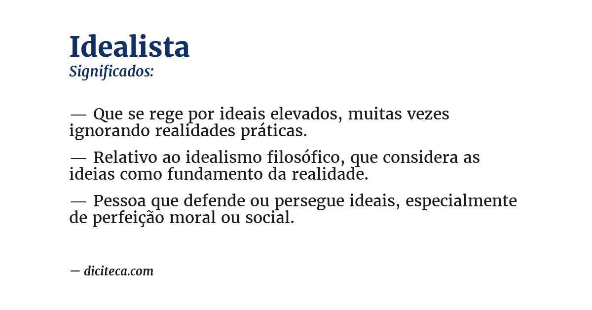 Significado de idealista