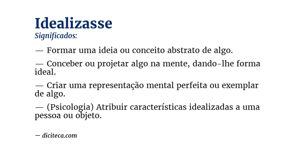 Significado de idealizasse