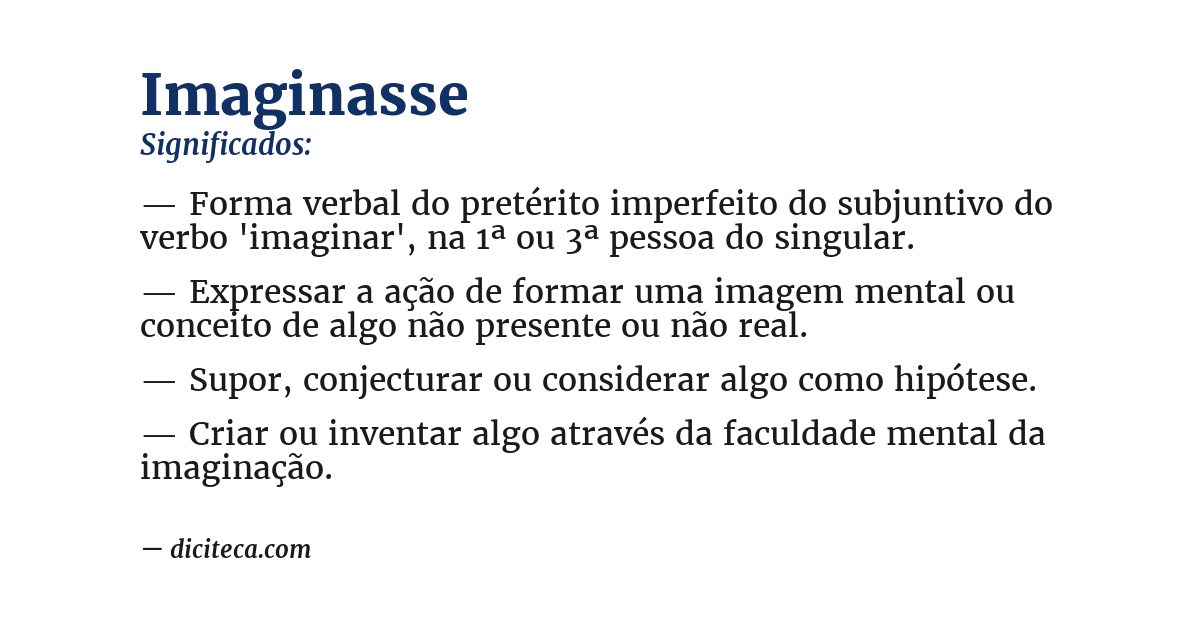 Significado de imaginasse